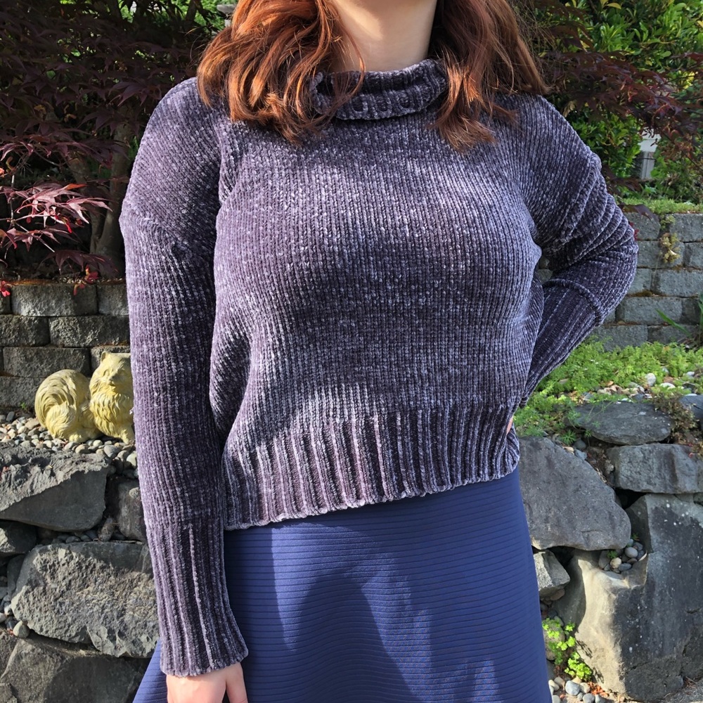 Cozy Crushed Velvet Mock-Neck Sweater